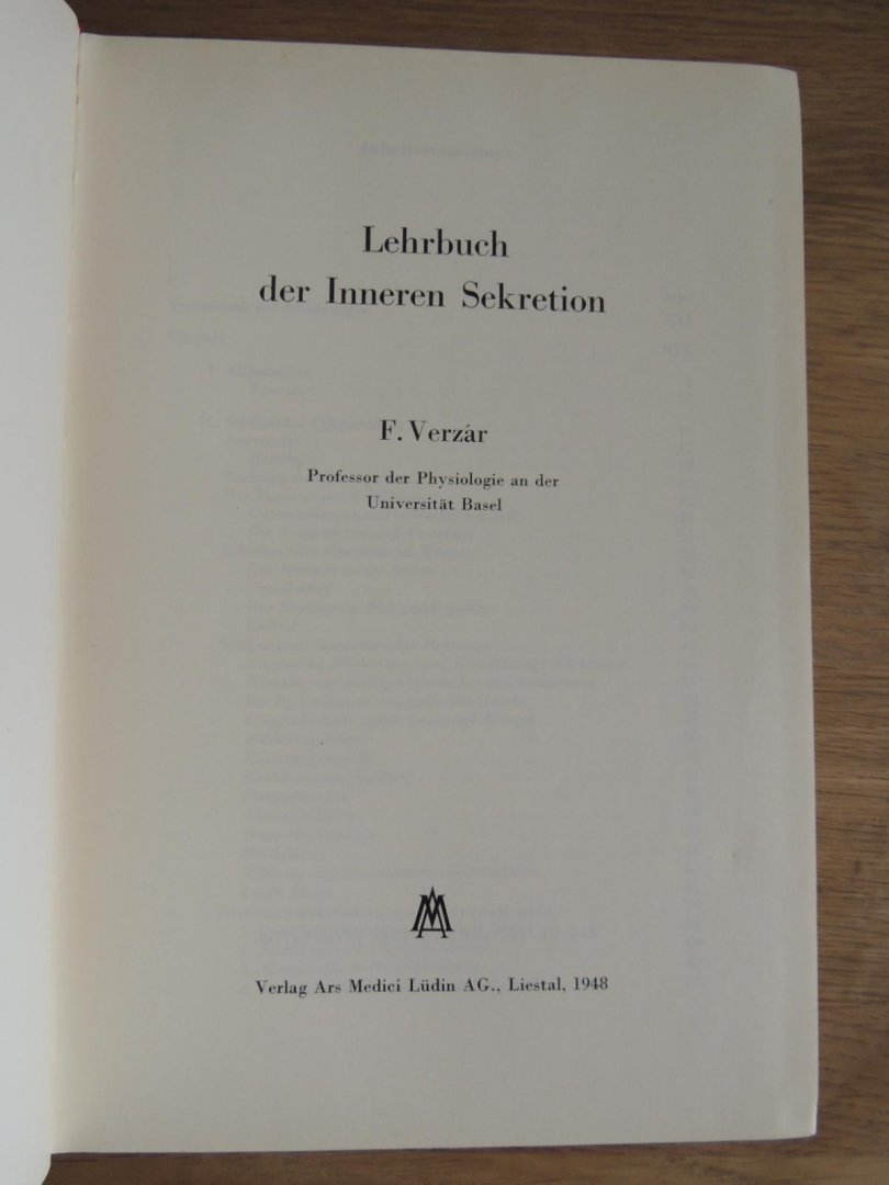 Verzár F. - Lehrbuch der inneren Sekretion