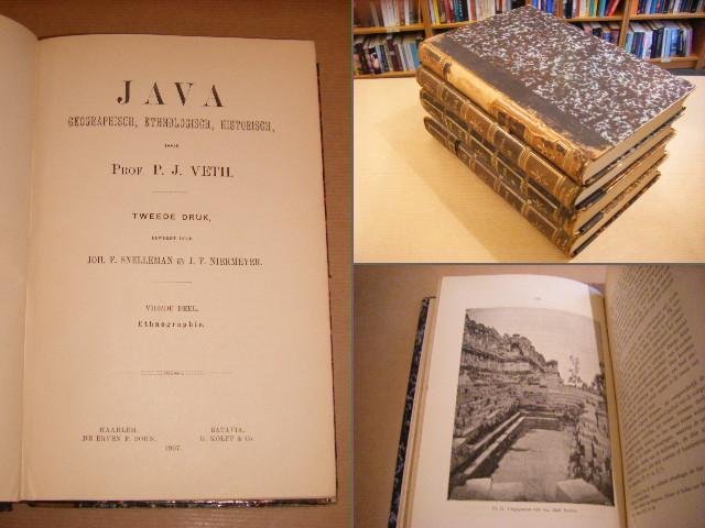 Veth, J.P. (bewerking: Joh. F. Snelleman en J.F. Niermeyer) - Java, Geographisch, Ethnologisch, Historisch [set van 4]