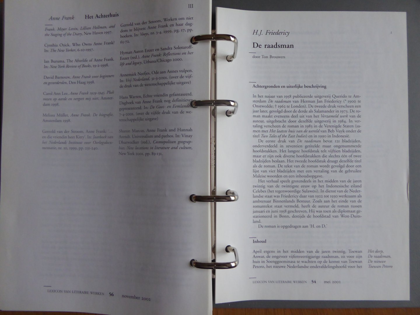 Friedericy, H.J. / Brouwers, Ton - H.J. Friedericy - De raadsman (uit: Lexicon van Literaire Werken)