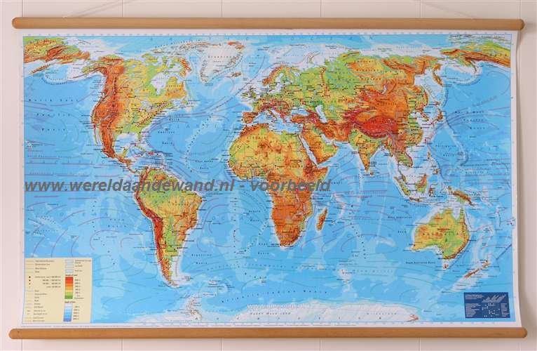  - Schoolkaart / wandkaart van de wereld