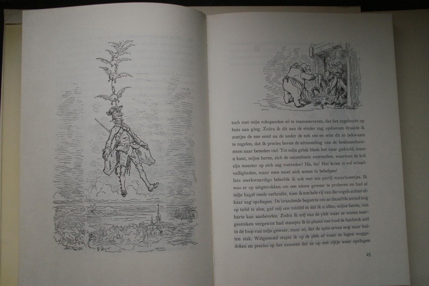Raspe, R.E. - bellettrie: DE WONDERBAARLIJKE AVONTUREN VAN BARON VAN MUNCHHAUSEN  vertaald en ingeleid door GODFRIED BOMANS  Geillustreerd door GUSTAVE DORE