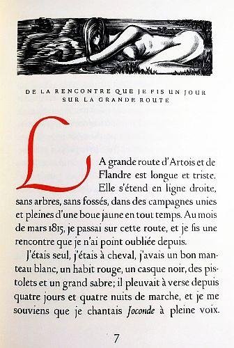 VIGNY, Alfred de - Laurette ou le cachet rouge. (Met 5 houtgravures van Maarten de Jong).