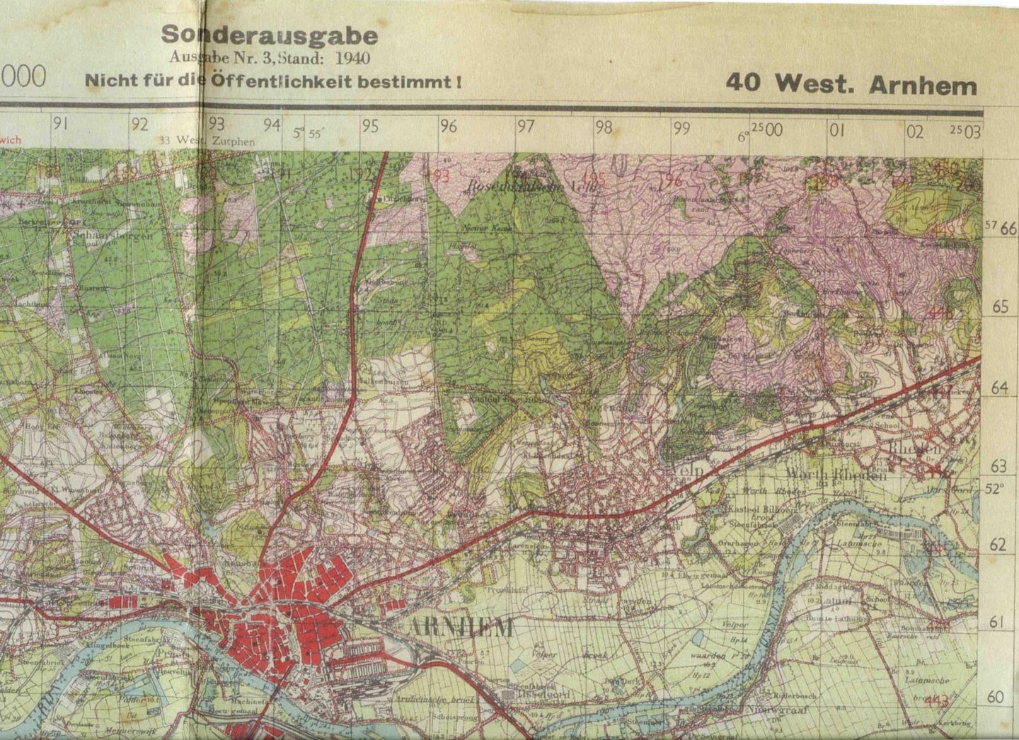 AAA div - Sonderausgabe Topografische Karte der Niederlande 1:50.000, 40 West Arnhem,
