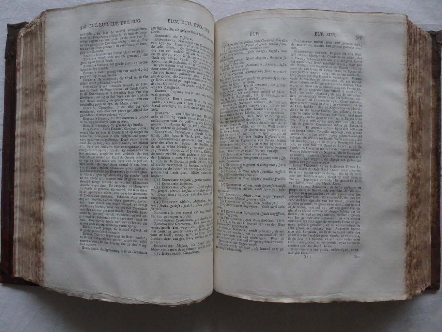 Hubner, Johannes & Arn. Henr. Westerhovius. - Algemeen konstwoorden-boek der weetenschappen. Waar in de eige benaamingen van al het geene in het gantsche ryk der natuur gevonden wordt, nevens de van allerlei konsten, weetenschappen, staats- en oorlogskundige zaaken, ridderlyke oeffeningen...