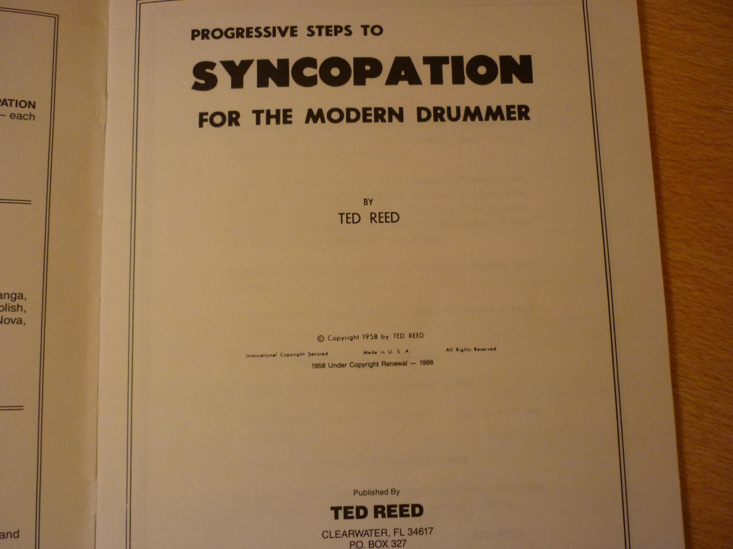 Reed; Ted - SYNCOPATION; Progressive steps to; for the modern drummer