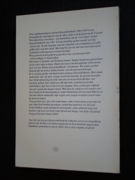 Schenk, Dr M.G. & H.M.Mos, Onder redactie van - Geuzenliedboek 1940-1945