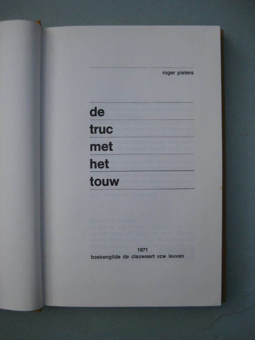 Pieters, Roger - De truc met het touw.