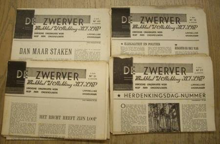 ZWERVER, DE. - De Zwerver. Weekblad  der LO-LKP Stichting Landelijke Organisatie voor Hulp aan Onderduikers. Landelijke Knokploegen. 2e jaargang 1946. No: 19 tot en met 22; 26 tot en met 31; 35; 37 tot en met 41; en 44.