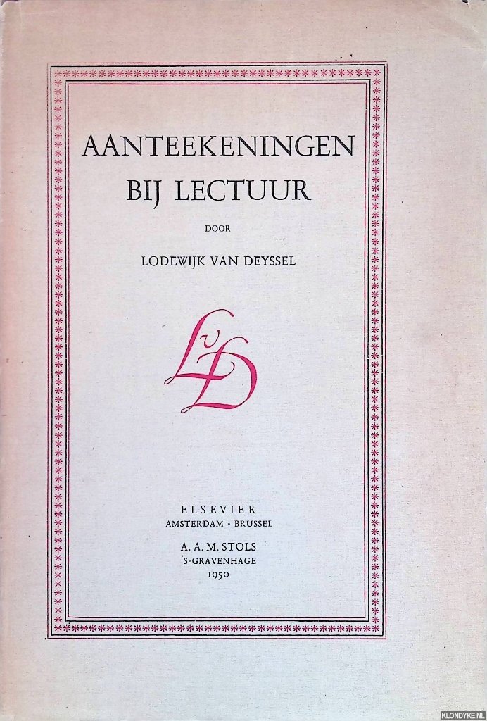 Deyssel, Lodewijk van - Aanteekeningen bij lectuur