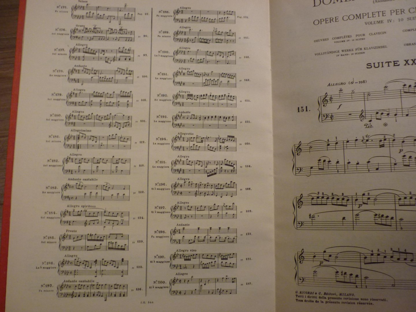 Scarlatti; Domenico (1685–1757) - Opere Complete Per Clav. Vol. 4; Suites No. 151 - 200; Voor Klavecimbel (of piano); Editor: Alessandro Longo