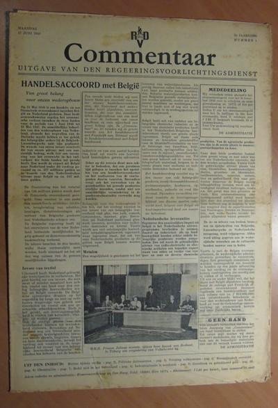 Regeeringsvoorlichtingsdienst - Commentaar. 2e jaargang nummer 1. Maandag 17 juni 1946.