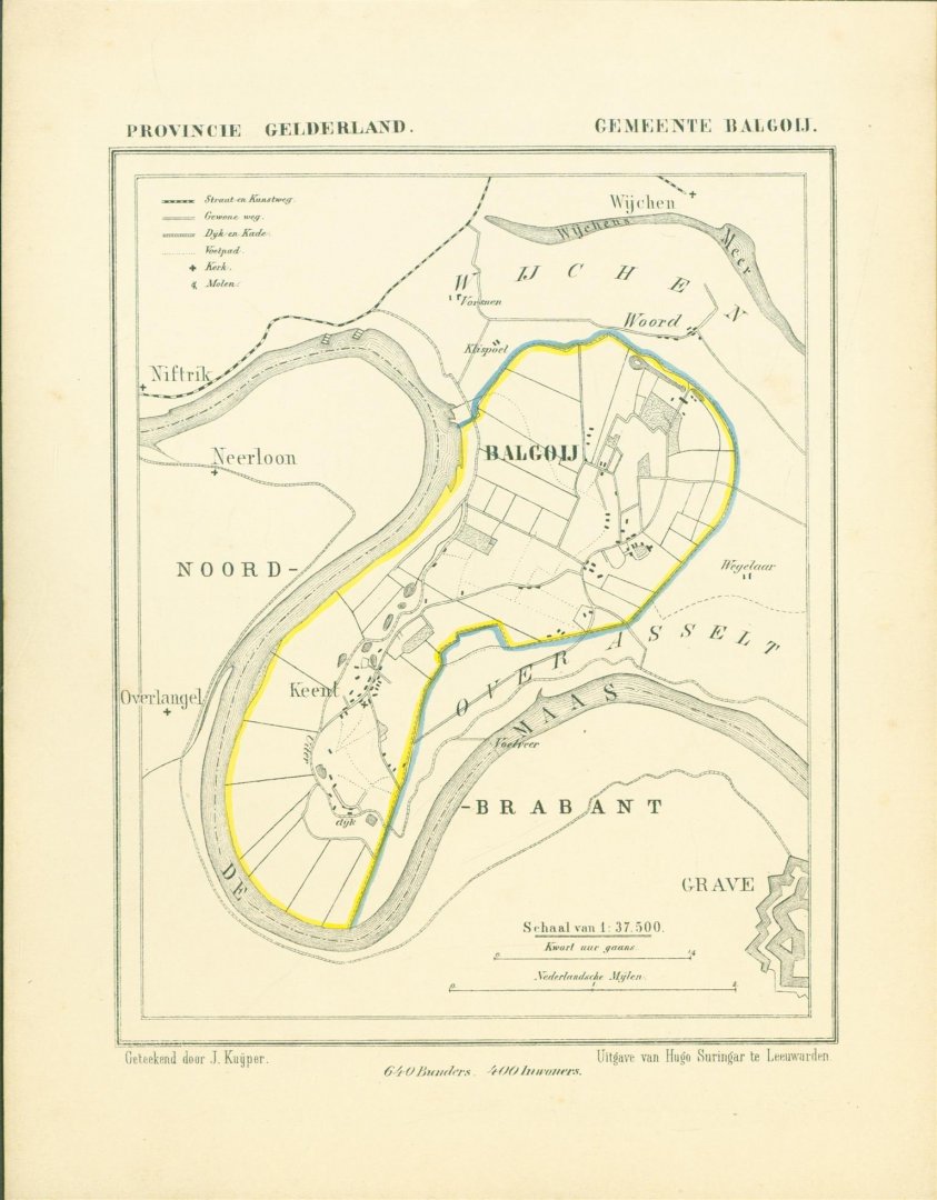 Kuyper Jacob. - BALGOIJ. Map Kuyper Gemeente atlas van GELDERLAND