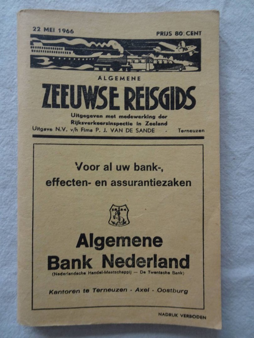 -. - Algemene Zeeuwse Reisgids. Dienstregelingen ingaande 22 mei 1966.