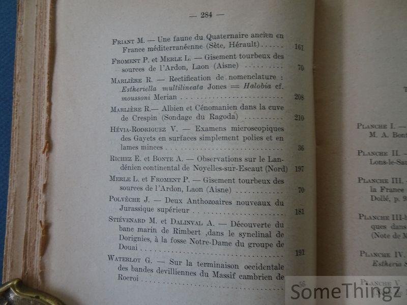 Coll. / Société Géologique du Nord. - Société géologique du nord. Annales LXXIII 1953.