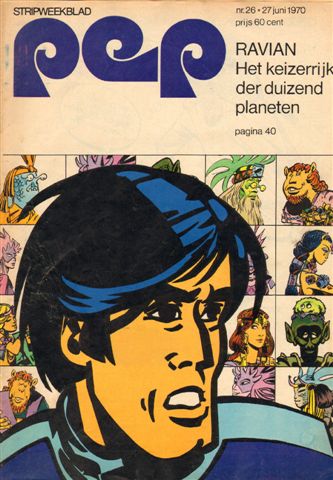 Diverse tekenaars - PEP 1970 nr. 26 , stripweekblad , 27 juni 1980 met o.a.  DIVERSE STRIPS (AGENT 327/ASTERIX/BLUEBERRY/LUCKY LUKE)/RAVIAN (COVER TEKENING)/EARTH & FIRE (2 p.)/MATHO TONGA (STRIP HANS G. KRESSE) , goede staat