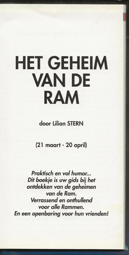 Lilian Stern [ 21 Maart - 20 April ] - Alles over uw Sterrenbeeld  De Ram