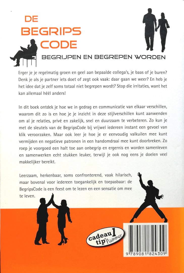 Hoog , Marleen de . & Ewald Theunisse . [ ISBN 9789081824309 ] 3218 - De Begripscode . ( Begrijpen en begrepen worden . )  ' Ik maak ineens met iedereen een klik !  ' Wat een feest van herkenning. '  Dit scheelt zoveel ergernis en irritatie ' .  Overal waar je kijkt zijn miscommunicatie, onbegrip en daaruit -