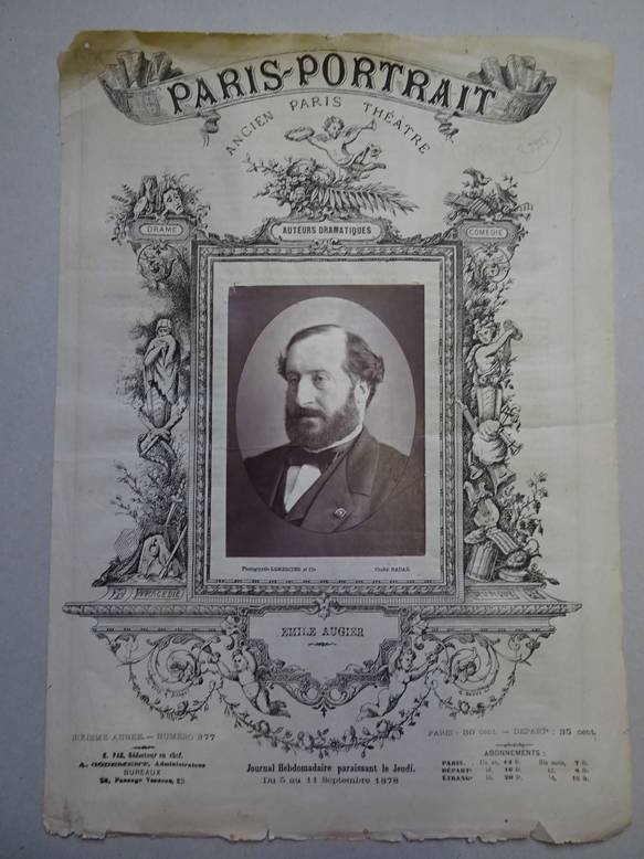 Paz, E. (ed.). - Paris-Portrait, ancien Paris théatre. Journal  hebdomadaire, du 5 au 11 Septembre 1878.