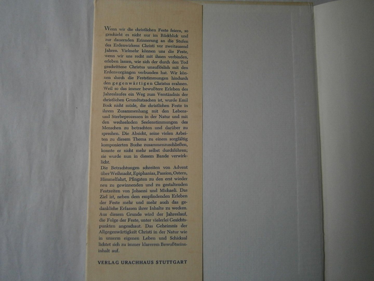 Bock, Emil - Der Kreis der Jahresfeste