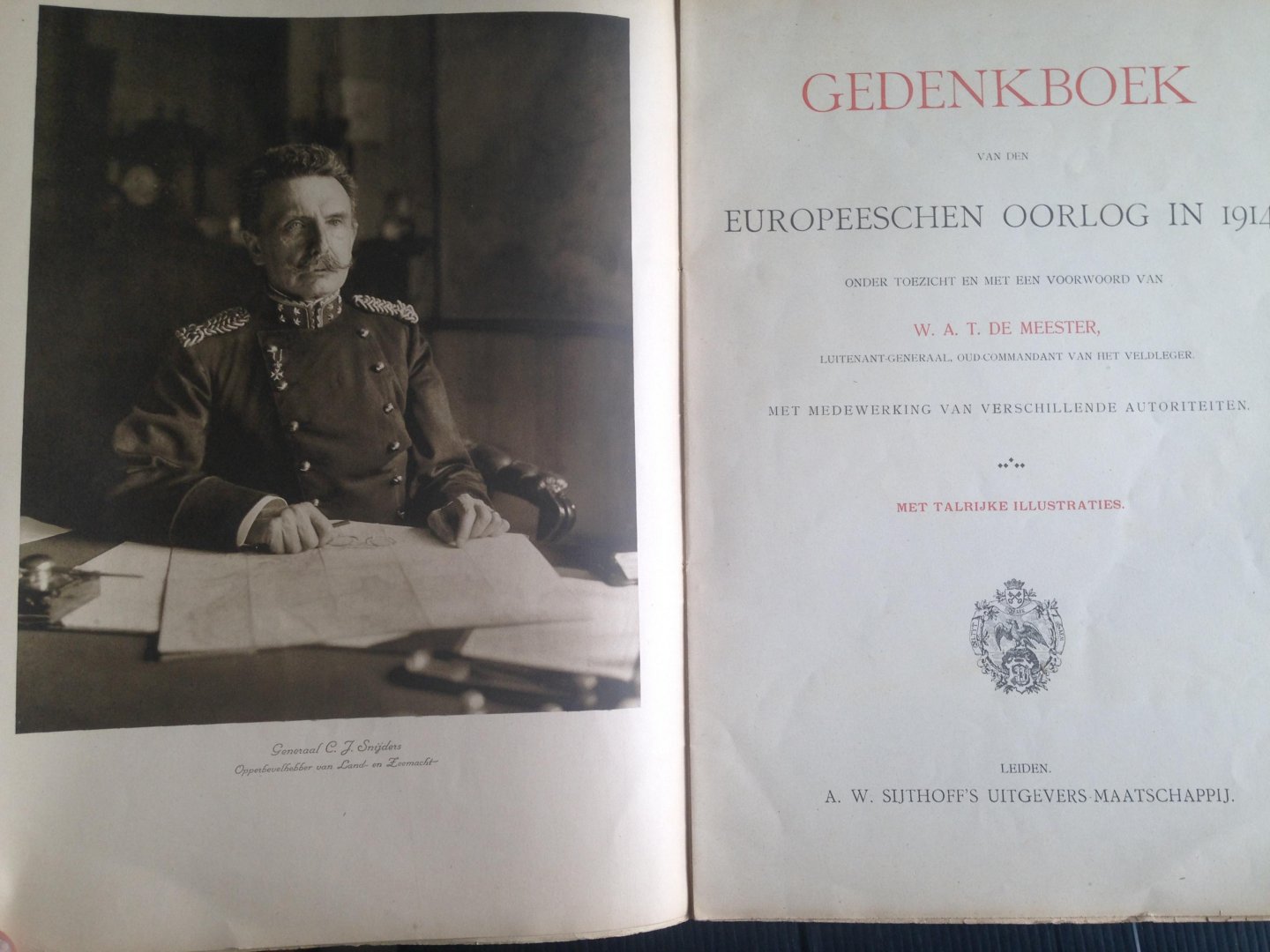 Meester, W.A.T. de - Gedenkboek van den Europeenschen Oorlog 1914