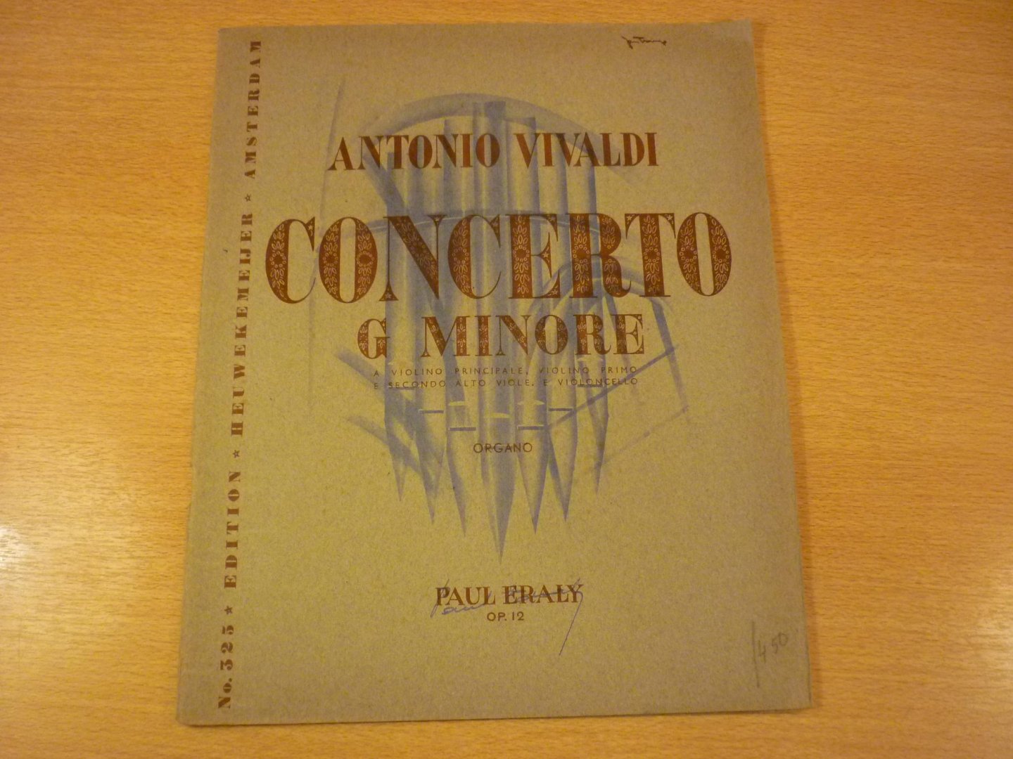 Vivaldi; A. - Concerto G. Minore - Organo; (Paul Eraly); Op. 12
