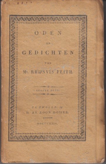 Feith, Rhijnvis - Oden en gedichten. Eerste deel.