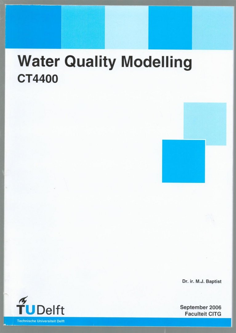 MJ Baptist - Water quality modelling :