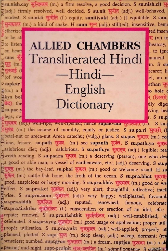 Wagenaar, Henk W. & S. S. Parikh - Allied Chambers Transliterated Hindi-Hindi-English Dictionary