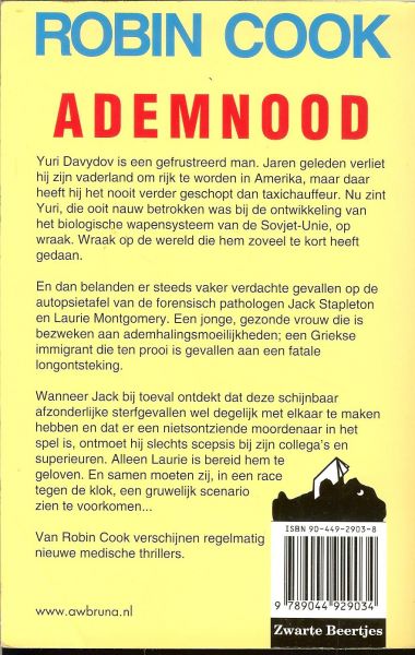 Cook, Robin .. Vertaling door Eny van Gelder - Ademnood