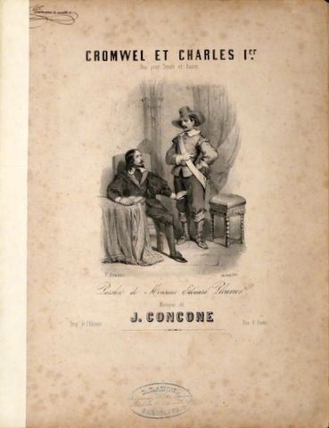 Concone, Giuseppe: - Cromwel et Charles 1er. Duo pour tenor et basse. Paroles de Edouard Plouvier