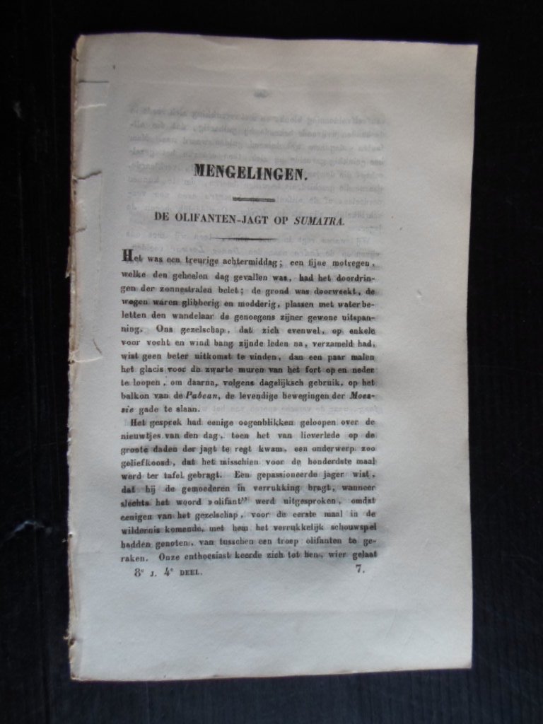 Tijdschrift Nederlandsch Indie - Artikel De Olifantenjacht op Sumatra