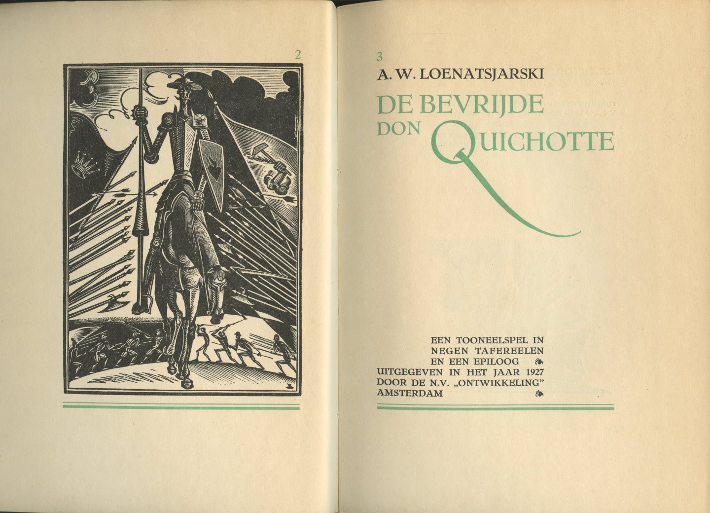 Loenatsjarski,  A.W. [vertaling: Wins, Alex] - De Bevrijde Don Quichotte. Een tooneelspel in negen tafereelen en een epiloog.