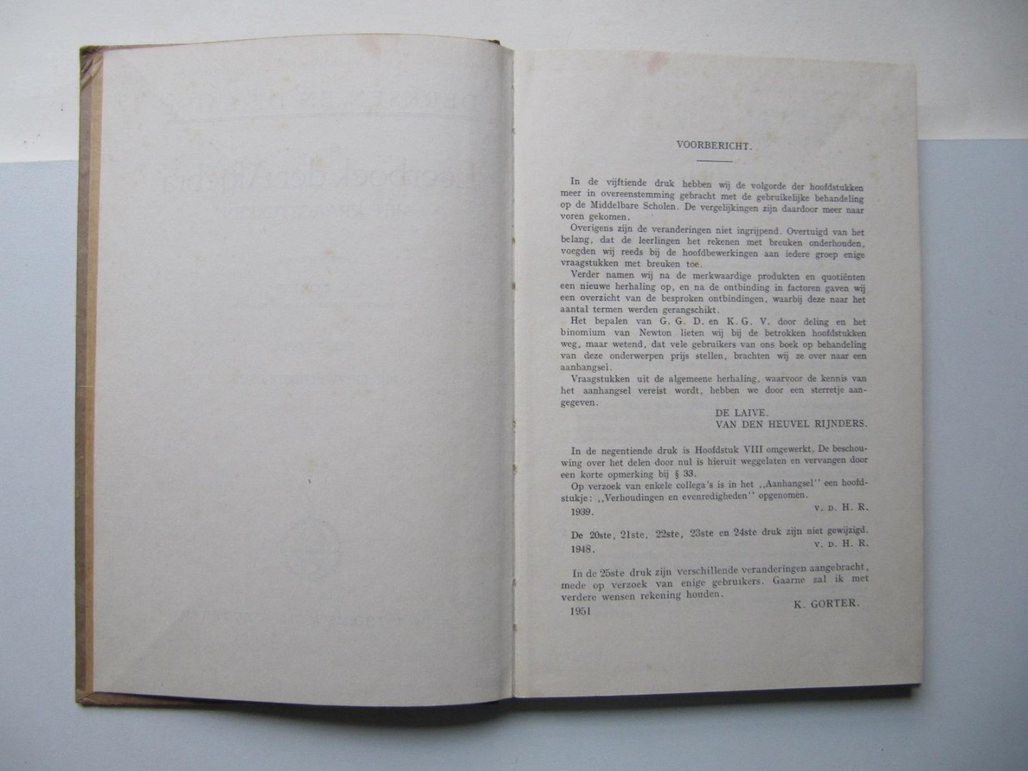 Derksen en De Laive - Leerboek der Algebra met vraagstukken