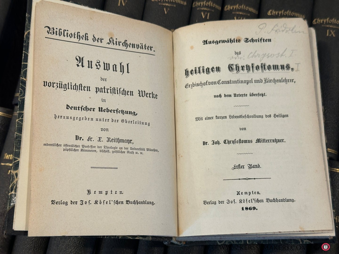 Gallhofer, Valentin / Widén, M. M. / Reichmann, J. / Möhler, J. (Hrsg.). - Bibliothek der Kirchenväter. Auswahl der vorzüglichsten patristischen Werke in deutscher Übersetzung. [63 volumes of the series].