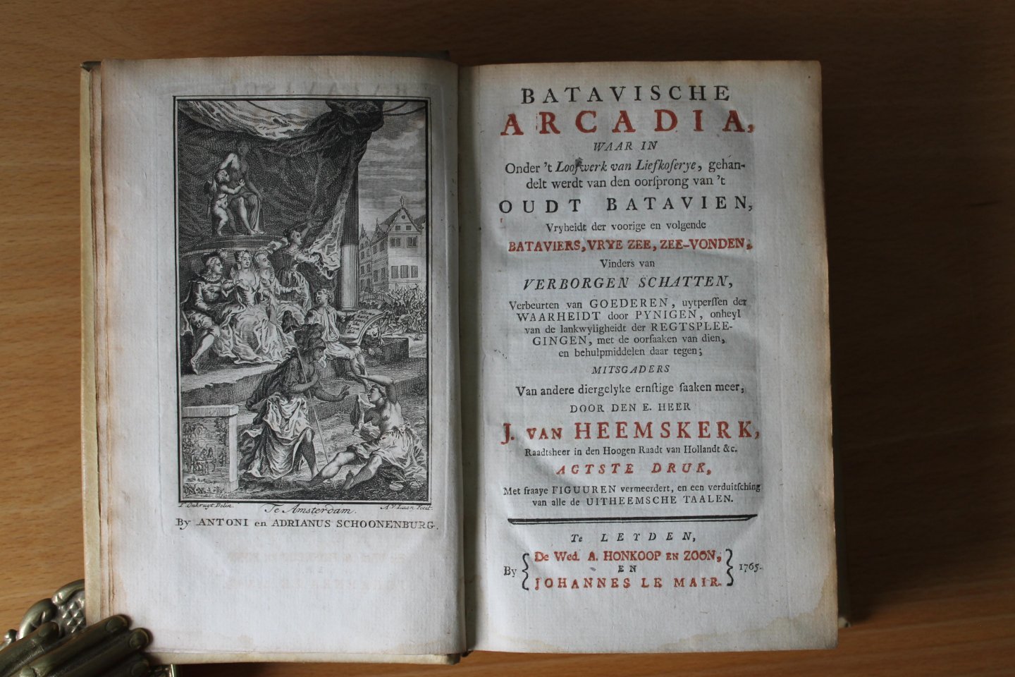 HEEMSKERK, J. van - Batavische Arcadia, waar in Onder 't Loofwerck van Liefkoserye, gehandelt werdt van den oorsprong van 't Oudt Batavien, Vryheidt der voorige en volgende Bataviers, vrye zee, zee-vonden, Vinders van verborgen schatten, Verbeurten van goederen, ...