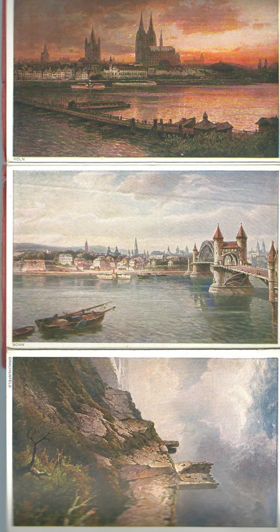 Anoniem - Oud souvenir album: Astudin-Karten vom Rhein : 20 farbige karten nach Ölgemälden
