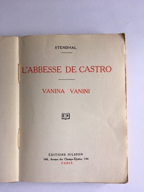Stendhal - L'Abbesse de Castro - Vanina Vanini - Aquarelles de Ro Keezer
