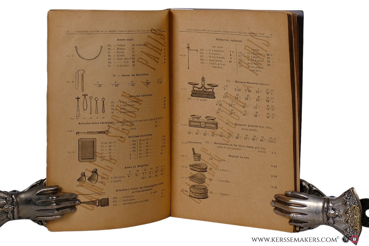 (Collectif) - Catalogue illustré des articles de caves de la maison Camille Séguin, 137 Rue de Bercy, Paris. Annexe & Succursale. Fabrique de bondes, broches & faussets. Usine à Randonnai.