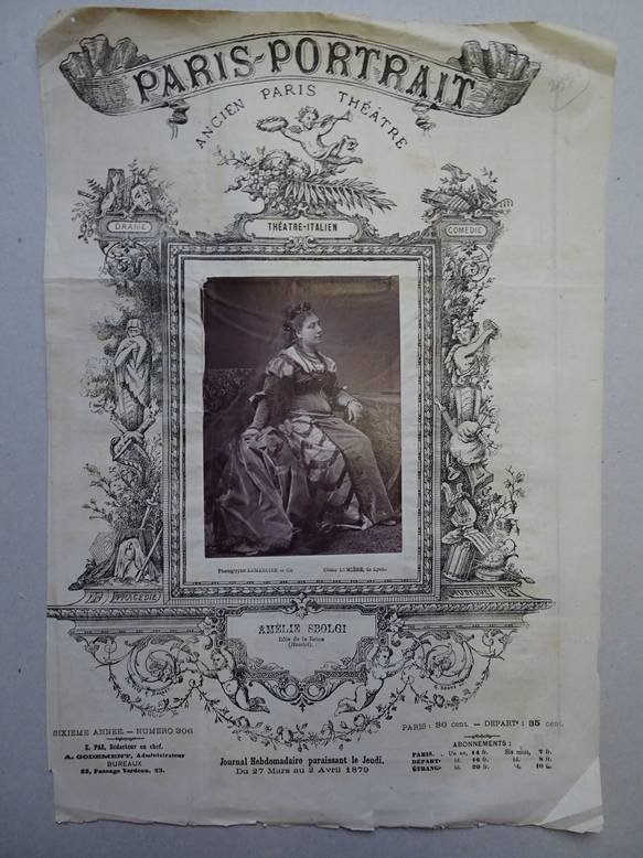 Paz, E. (ed.). - Paris-Portrait, ancien Paris théatre. Journal  hebdomadaire, du 27 Mars au 2 Avril 1879.