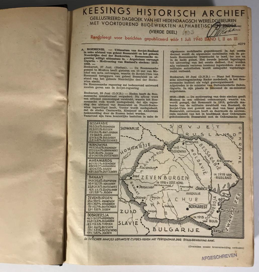 redactie - Keesings Historisch Archief - 1940 - 1943