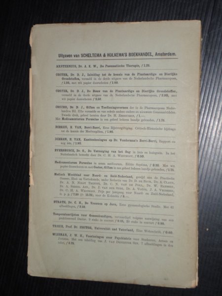 Jelgersma, Dr. - Leerboek der Functioneele Neurosen, 1e afdeling Pathologie en Therapie der Neurasthenie