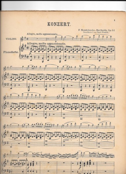 Mendelsohn Bartholdy, felix - Vioolconcert opus 64 piano