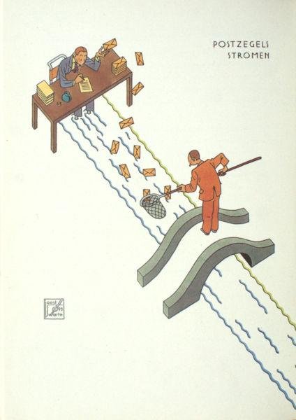 Cardozo, Ada Lopes & Joost Swarte. - De ideale postzegel. Een bundel ideeën naar aanleiding van het afscheid van Paul Hefting van de KPN, Kunst en Vormgeving