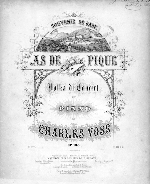 Voss, Charles: - As de Pique. Polka de concert. Op. 196. Souvenir de Bade
