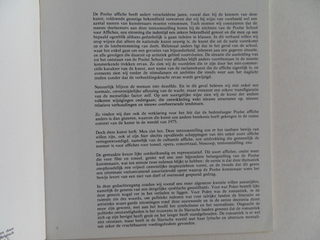Treutler, Jerzy [ commissaris van de tentoonstelling en ontwerper van het affiche op het voorplat ]. - De Poolse Affiche. [ Tentoonstellingscatalogus Koninklijke Bibliotheek Albert I - van 19 april tot 31 mei 1975 ].