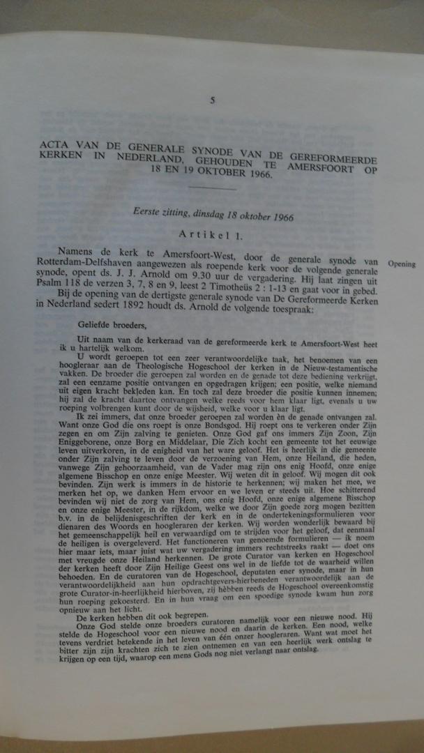 Commissie/redactie - Acta van de Generale Synoden van de Gereformeerder kerken in Nederland (1966 en 1967)