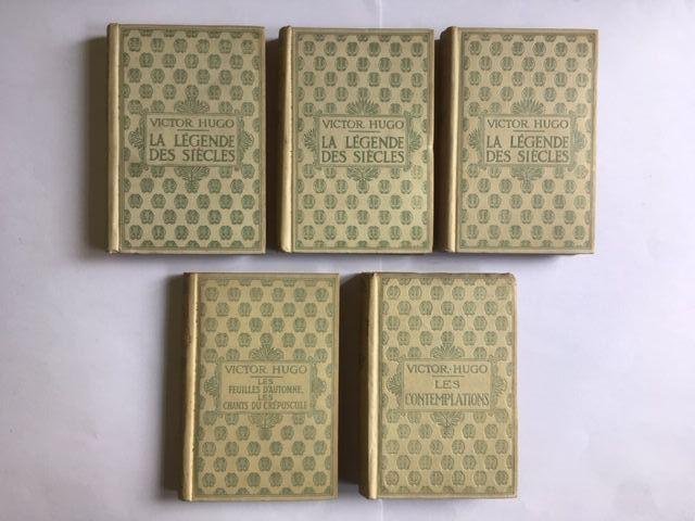 Hugo, Victor - 3 titels / 5 boeken: Les Contemplations, Les feuilles d'Automne les chants du crepuscule & La legende des siecles tome 1 t/m 3