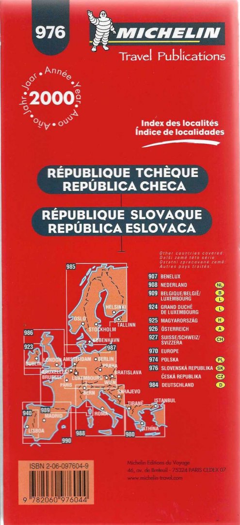  - Czech Republic / Slovak Republic, Motoring en Tourist Map