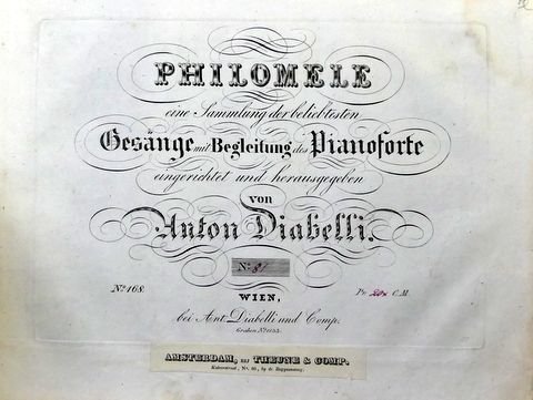 Spohr, Louis: - [Kopftitel:] Romanze. (Rose, wie bist du reitzend und mild) aus der Oper: Zemire und Azor von L. Spohr (Philomele. Eine Sammlung der beliebtesten Gesänge mit Begleitung des Pianoforte eingerichtet und herausgegeben von Anton Diabelli. No. [han...
