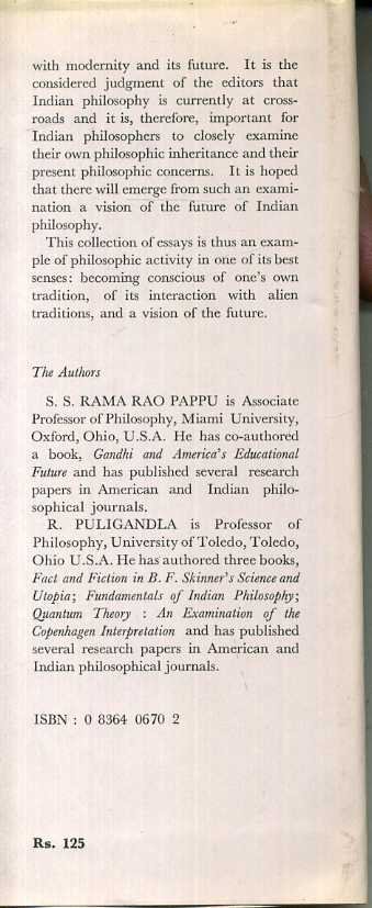 Pappu, Rama Rao S. S. & R. Puligandla - Indian Philosophy: Past and Future.